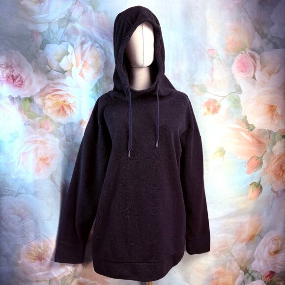 32 Degrees Heat Black Shorthair Sherpa Pullover Hoodie Sweater - Picture 1 of 3